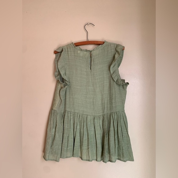 Umgee  blouse babydoll peasant shirt, boho top lace gauzy coastal Spring large - Picture 3 of 6